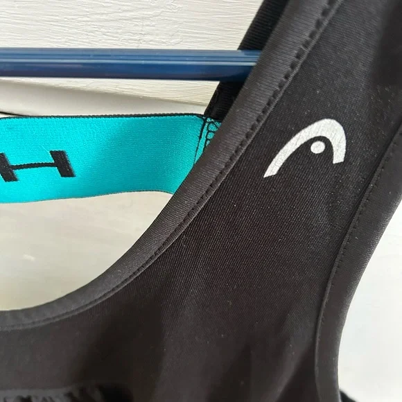 EUC HEAD Women’s Black Racer Back Sleeveless Tank with Teal Accent & Loose Fit - Picture 2 of 6